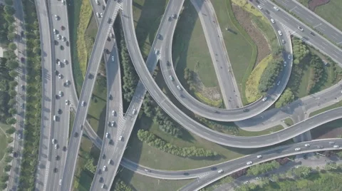 Drone view of huge intersection, rush hour traffic, Zhengzhou city China Asia 스톡 동영상 67538783