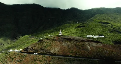 Drone View of Iglesia de Nuestra Señora de la Candelaria, La Fortuna, El Hierro Stock Footage 316670715