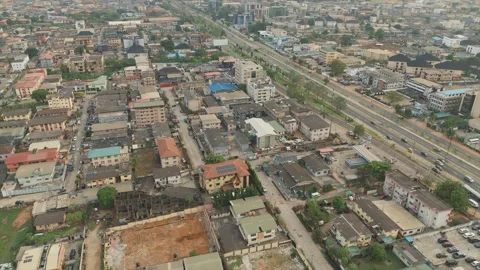 Drone View Of Ikorodu Road Stock Footage 304647183