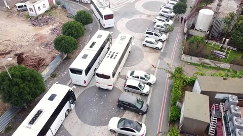 Drone view of the intercity big bus on the way Stock Footage 231609827