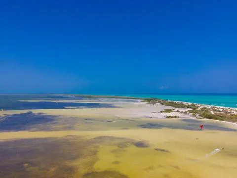 Drone view of Isla Blanca, Mexico Stock Photos