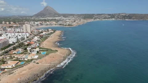 Drone view of Javea at Sunny summer day, Spain, Mediterranean sea Stock Footage 314785199