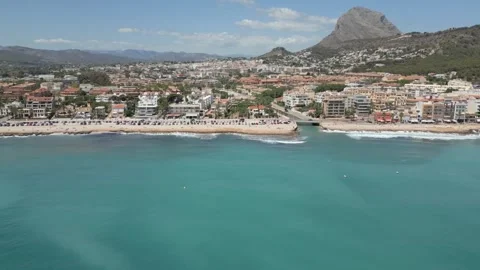 Drone view of Javea at Sunny summer day, Spain, Mediterranean sea Stock Footage 314785352