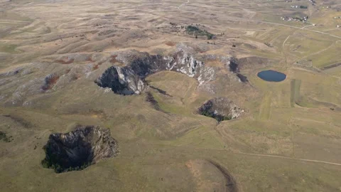 Drone View of Karst Phenomena in Japage, Bosnia and Herzegovina Vídeos de archivo 338988448