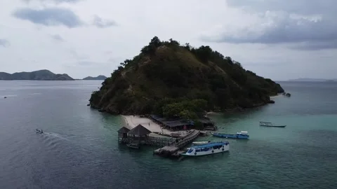 Drone View Of Kelor Island Beach Labuan Bajo Indonesia Video stock 330737241