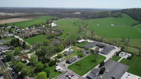 Drone View of a Kentucky Town Stock Footage 144014322