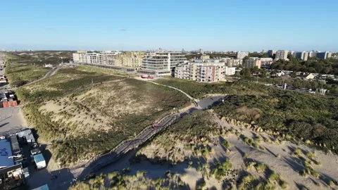 Drone view kijkduin static Stock Footage 346214752