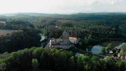 Drone view of Kost Fortress Stock Footage 254917510