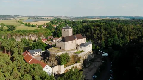 Drone view of Kost Fortress Stock Footage 254917625
