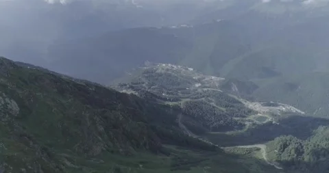Drone View of Krasnaya Polyana in Sochi, Russia Stock-Footage 344008179