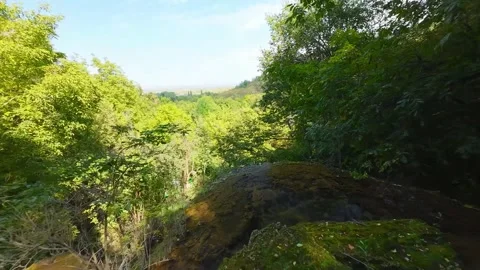 Drone view Krushuna Falls are a series of waterfalls in northern Bulgaria 스톡 동영상 286251412