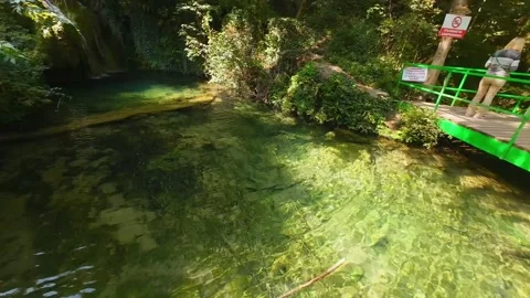 Drone view Krushuna Falls are a series of waterfalls in northern Bulgaria 스톡 동영상 286251539