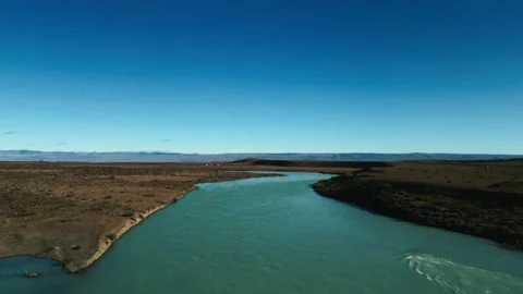 Drone view of La Leona river at Route 40 from El Chalten, Patagonia Argentina Video stock 237987243