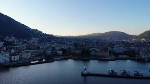Drone view of Lake Como Stock Footage 182519491
