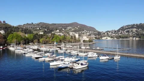 Drone view of Lake Como Stock Footage 182520002