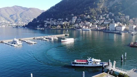 Drone view of Lake Como Stock Footage 182520033