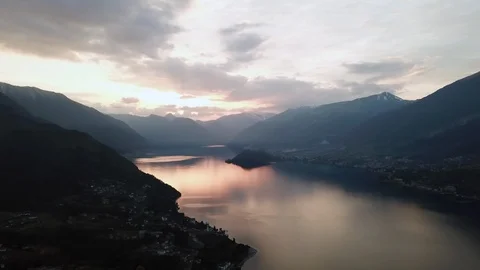 Drone View Of Lake Como Near Bellagio Italy Stock Footage 88353068