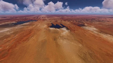 Drone view of Lakes of Ounianga. Sahara Desert. Chad Stock Footage 306334891