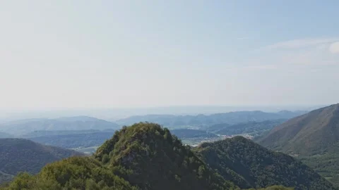 Drone view landscape towards the Venice Lagoon in fog Video stock 286243408