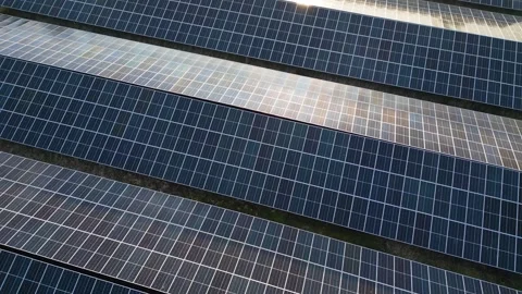 Drone View of Large Solar Panel Array Stock Footage 331000928