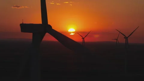 Drone view of large wind farm Stock Footage 210779538