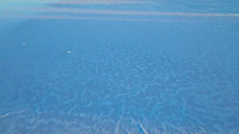 Drone view of Larnaca Salt Lake in Cyprus. Stock Footage 341540144