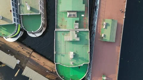 Drone view of a Launch in Dhaka Terminal, Sadarghat, Bangladesh Stock Footage 301446703