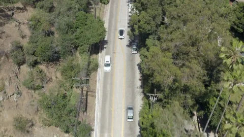 Drone View Laurel Canyone Rural Mountain Road Los Angeles California Stock Footage 159240175