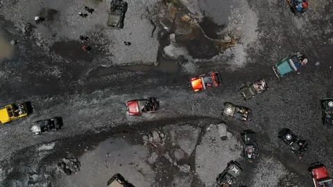 Drone view lava tour merapi 스톡 동영상 259263789