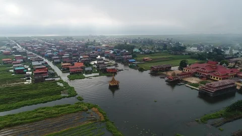 Drone view of life on water. Stock Footage 106857134