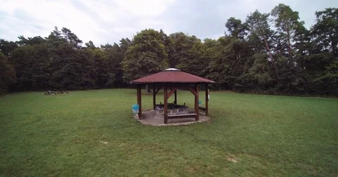 Drone view of an light in the woods 動画素材 79603160