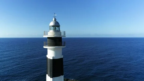 Drone view of a lighthouse on the island of Menorca Stock Footage 116388238