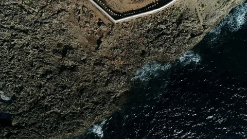 Drone view of a lighthouse on the island of Menorca Stock Footage 119288130