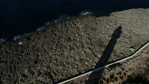 Drone view of a lighthouse on the island of Menorca Stock Footage 119536159