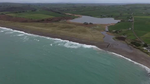 Drone view Long Strand Beach, West Cork, Ireland 4K Stock Footage 233117414