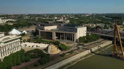 Drone view of Ludwig Museum. Stock Footage 247250534