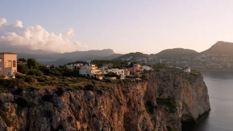 Drone view of luxury holiday homes in Mallorca Stock Footage 275885244