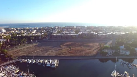 Drone view of Marina del Rey harbor in Los Angeles Video stock 70992149