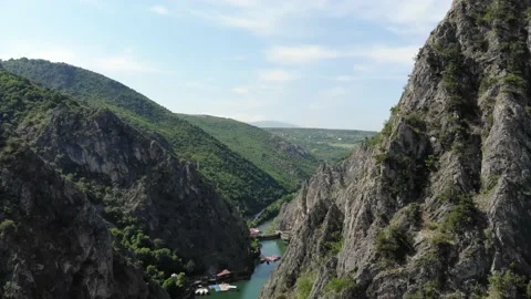 Drone view of Matka Canyon Stock Footage 155547510