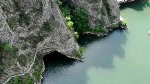 Drone view of Matka Canyon. Stock Footage 155547530