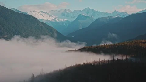 Drone View of Misty Multi Stock Footage 315091048