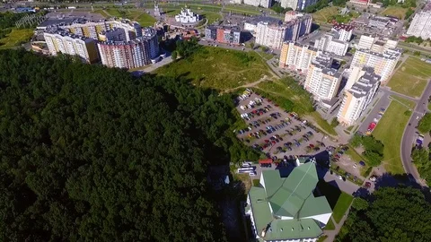 Drone view. Modern town from above taken by drone. Urban areas. New buildings 스톡 동영상 105262111