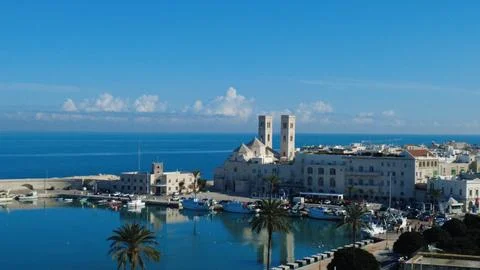 Drone view of Molfetta Cathedral Stock Photos