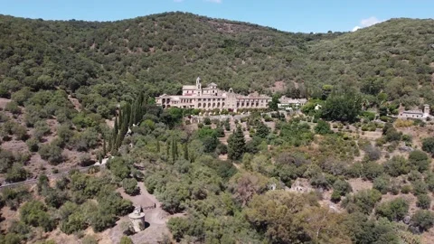 Drone view of Monastery of San Jerónimo de Valparaíso in Spain Stock Footage 171816126