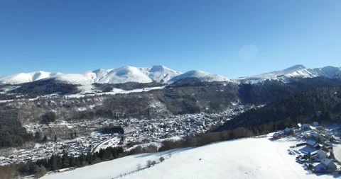 Drone view of Mont Dore (Puy de Dôme, Auvergne Rhône Alpes, France) Stock-Footage 131816624
