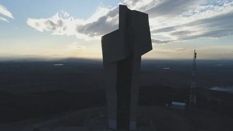 Drone view of the monument of the Bulgarian-Soviet friendship 스톡 동영상 127376485