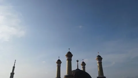 Drone view of mosque dome and minaret Stock Footage 259935360