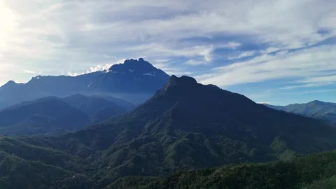 Drone view of Mount Kinabalu and Mount Nungkok Kota Belud, Sabah Malaysia Stock Footage 311518227
