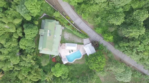 Drone view of mountain and house Video stock 66335161
