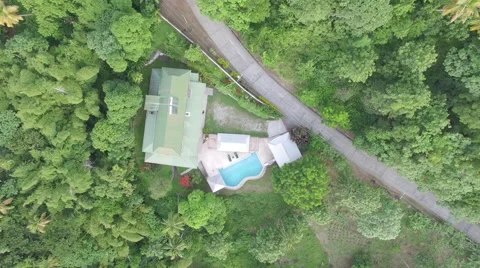 Drone view of mountain and house  Stock Footage 66335305